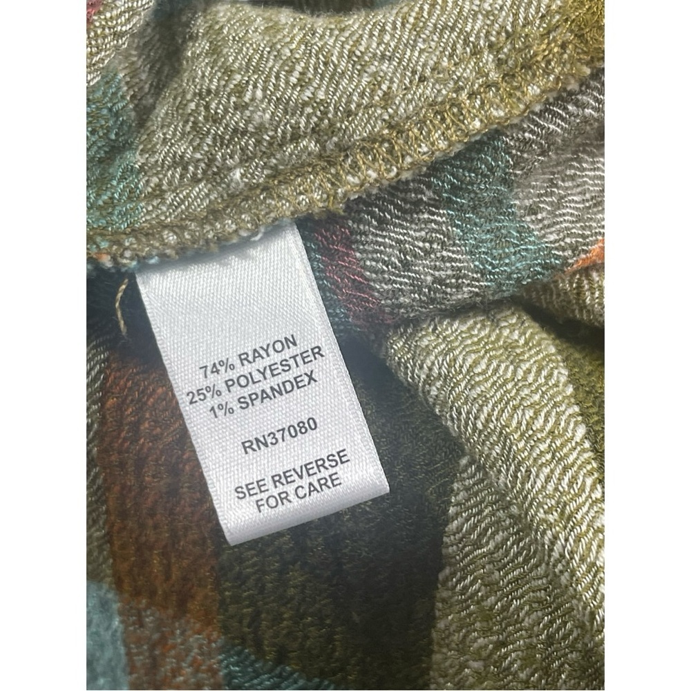 Cato Multicolor Plaid Split Side Button Down Shir… - image 6